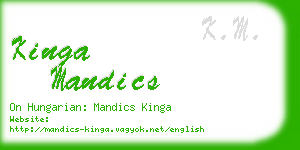 kinga mandics business card